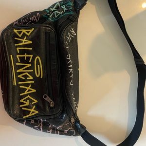 Balenciaga graffiti belt bag